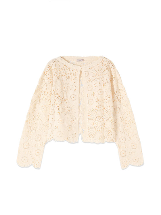 Oltre Oltre Sweter M352J005607N002 Biały Cropp Fit