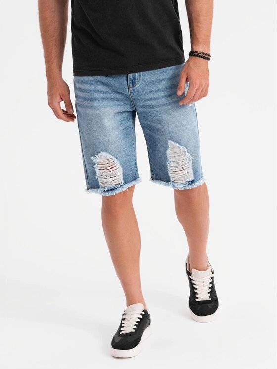 Ombre Ombre Džínové šortky OM-SRDS-0157 Modrá Regular Fit