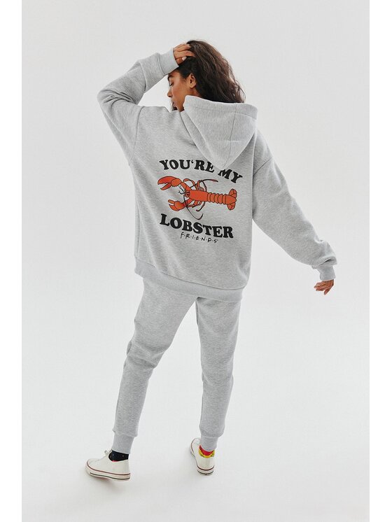 NAOKO NAOKO Mikina You're my Lobster Šedá Regular Fit