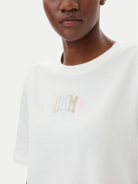 Tommy Jeans Tommy Jeans T-Shirt Color Varsity DW0DW21337 Εκρού Relaxed Fit