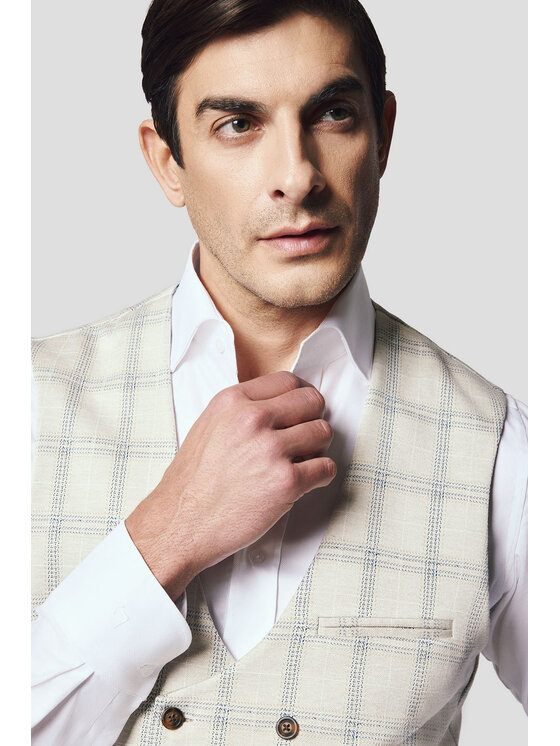 Lancerto Lancerto Kamizelka Bagheria KA131125000011 Beżowy Slim Fit