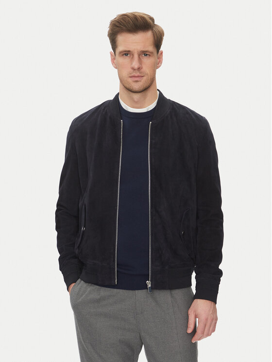 Serge Pariente Serge Pariente Geacă de piele M888 Bleumarin Regular Fit