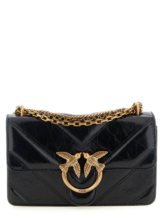 PINKO PINKO Torebka Black Calfskin Crossbody Czarny