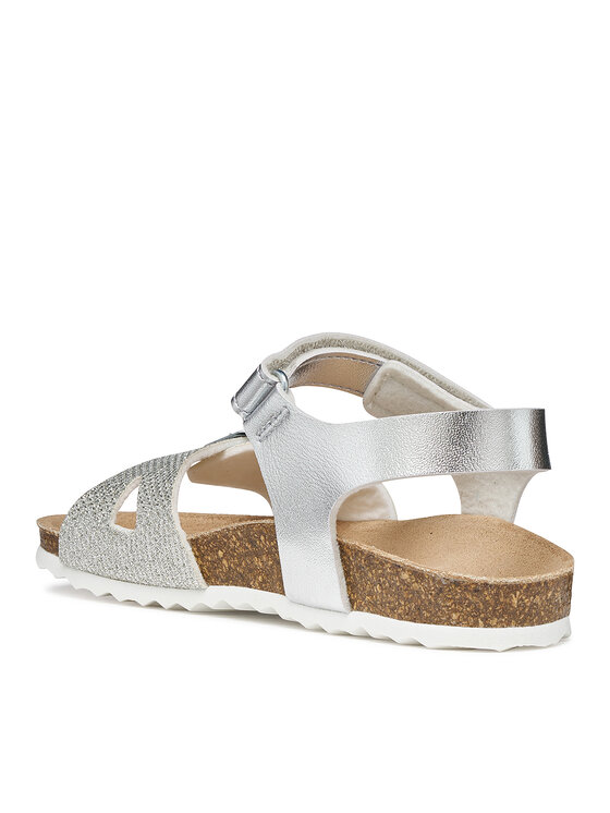 Geox Geox Sandále J Adriel Girl J028MC 0BNEW C1007 D Strieborná