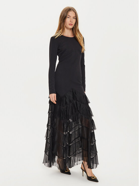 TWINSET TWINSET Коктейлна рокля 242TT2300 Черен Slim Fit