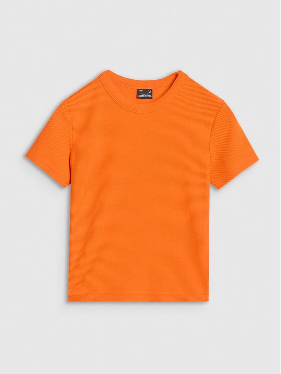 4F 4F T-Shirt 4FRSS25TTSHF2749-70S Pomarańczowy Slim Fit