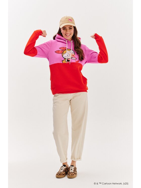 NAOKO NAOKO Mikina Blossom Bubblegum Červená Regular Fit