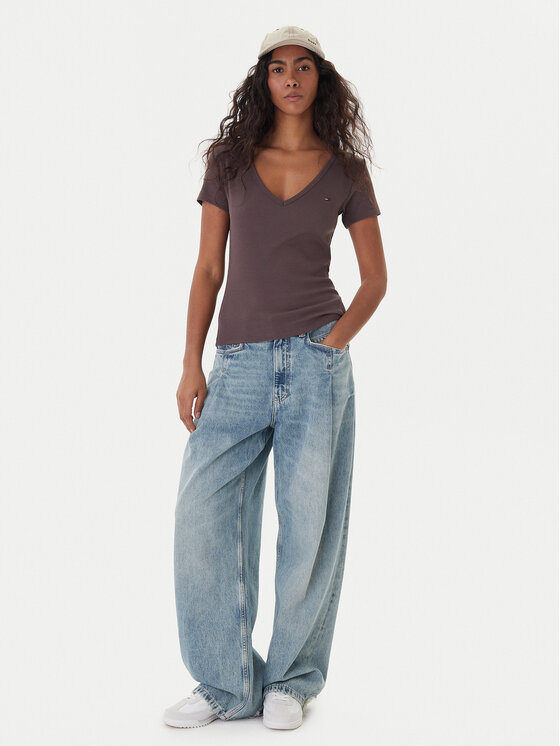 Tommy Jeans Tommy Jeans Футболка Essential DW0DW17385 Коричневий Slim Fit