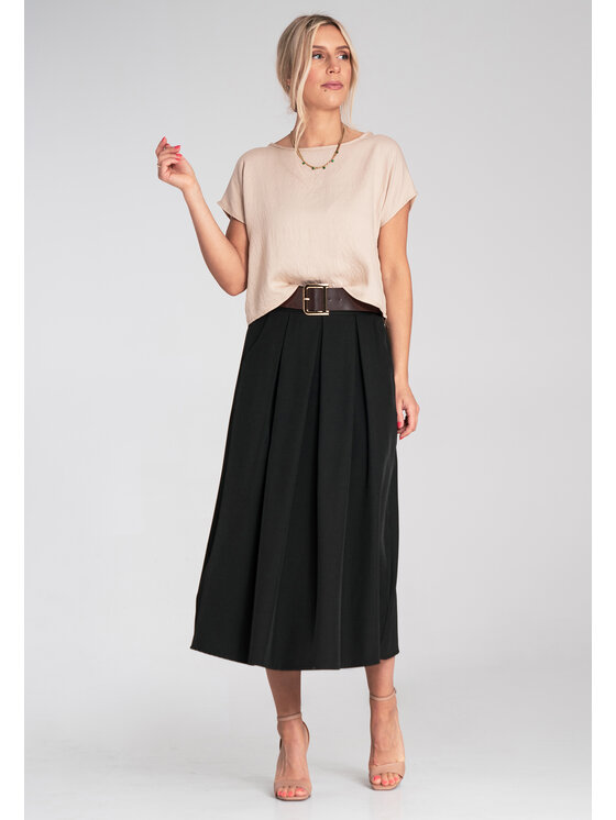 FIGL FIGL Spódnica midi M1201 Czarny Flared Fit