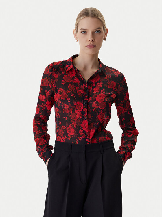 Guess Cămașă W6RH73 WDW82 Roșu Regular Fit