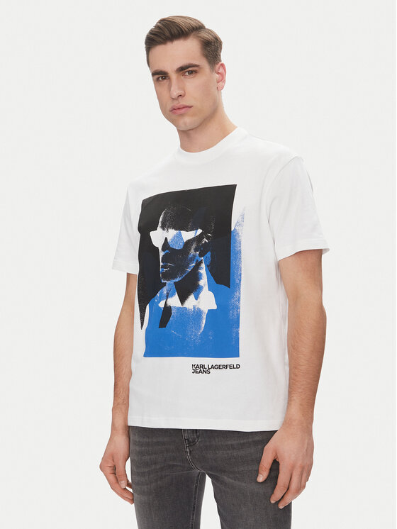 KARL LAGERFELD Tričko A2M17036 Biela Regular Fit