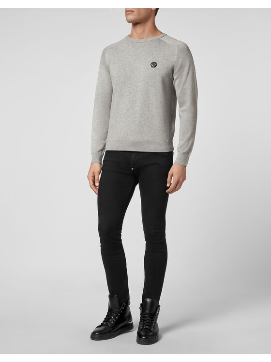 PHILIPP PLEIN PHILIPP PLEIN Sweter 10417 Beżowy Regular Fit