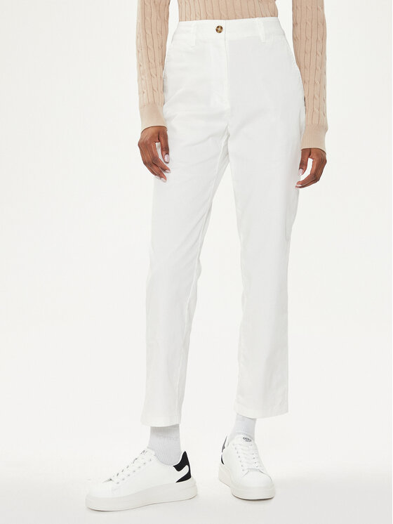 Gant Pantaloni chino 4150261 Alb Slim Fit