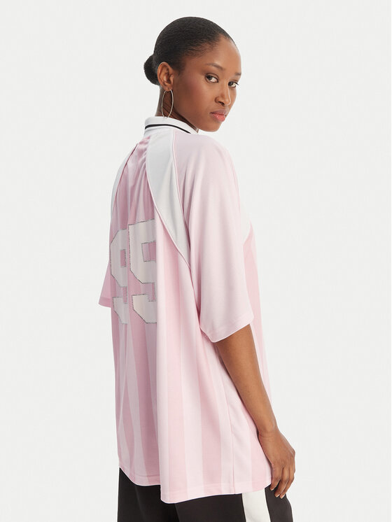 Juicy Couture Juicy Couture Тениска с яка и копчета Juicy Football JCSCT126407 Розов Oversize