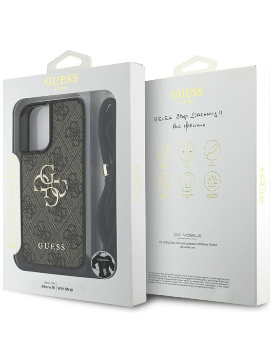 Guess Guess Etui na telefon Apple iPhone 16 Brązowy
