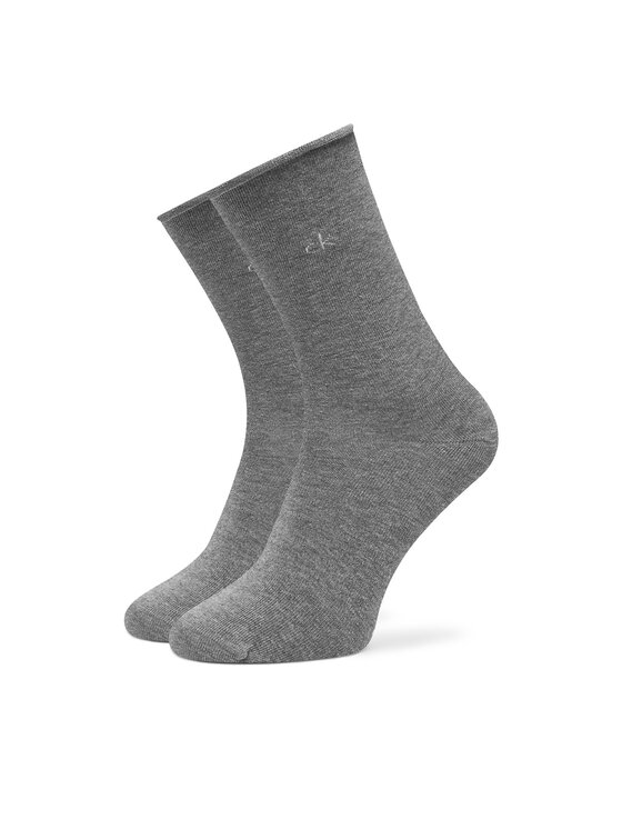 Calvin Klein Calvin Klein Комплект 3 чифта дълги чорапи дамски 701234368 Сив