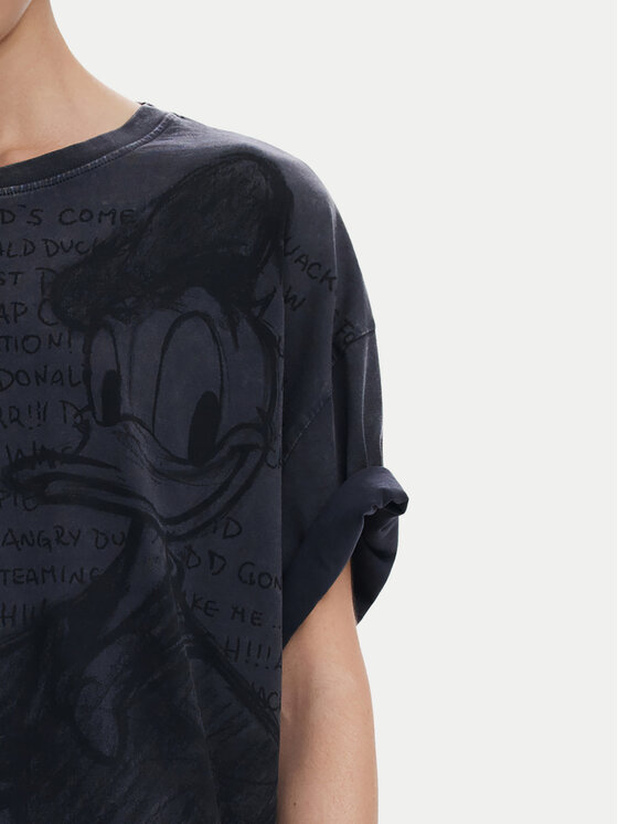 Desigual Desigual Tričko Donald 25SWTKAH Sivá Loose Fit