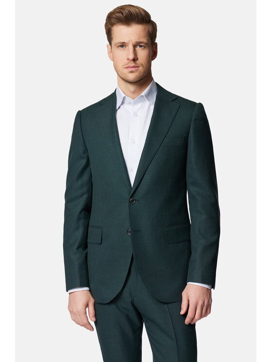 Lancerto Lancerto Garnitur Garnitur Zielony Wełniany Newark GA073124000022 Zielony Slim Fit