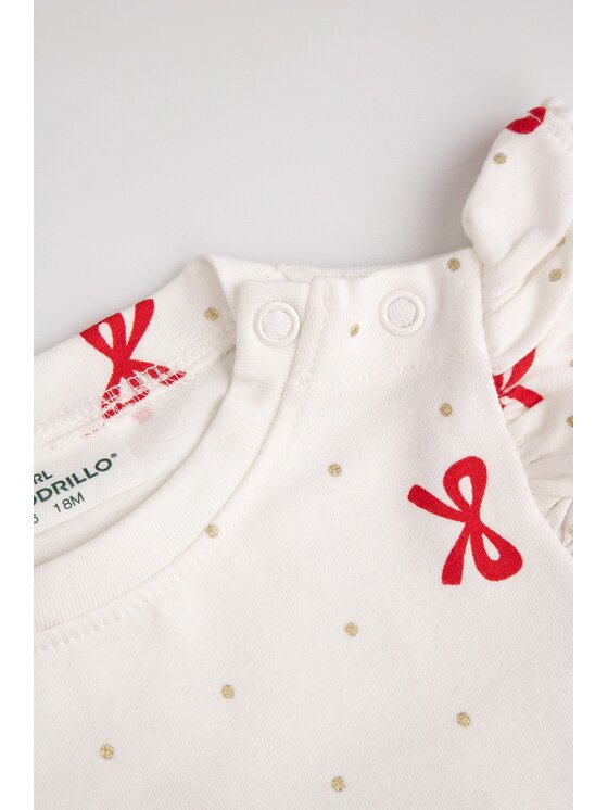 Coccodrillo Coccodrillo Body dziecięce ZC6112103EBG-003 Kremowy Regular Fit