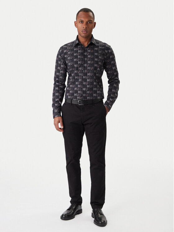 HUGO HUGO Ing Ermo 50555775 Fekete Casual Fit
