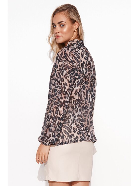 Makadamia Makadamia Bluzka M586 Czarny Comfortable Fit