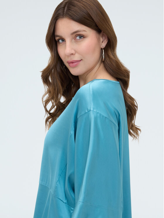 Fiorella Rubino Fiorella Rubino Bluzka 2004L000660N004 Turkusowy Boxy Fit