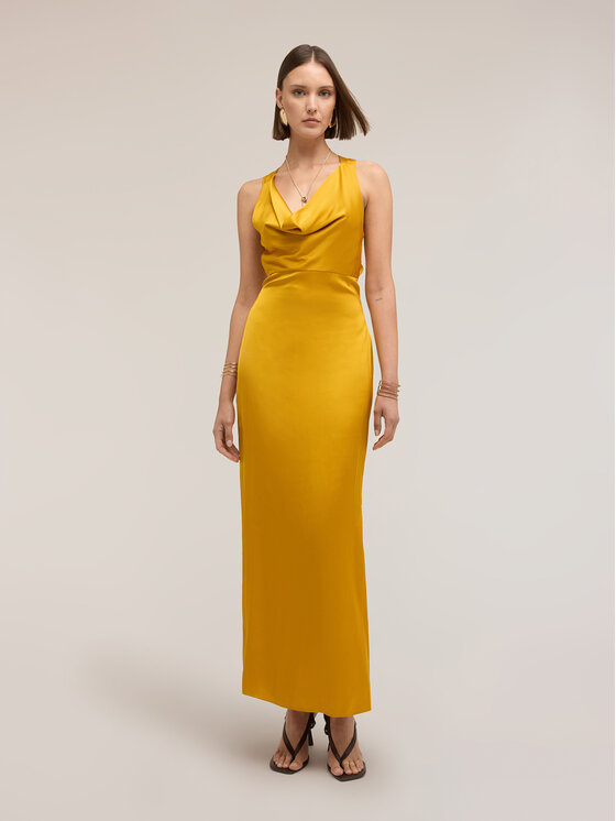 Motivi Motivi Abito da sera 700FQ003595N038 Giallo Slim Fit