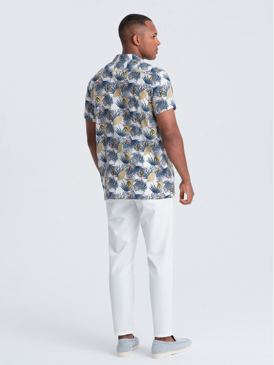 Ombre Ombre Koszula OM-SHPS-0113 Biały Regular Fit