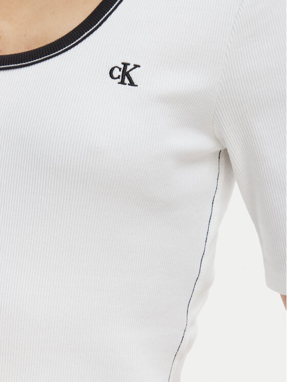 Calvin Klein Jeans Calvin Klein Jeans Majica LV047F247G Bela Slim Fit