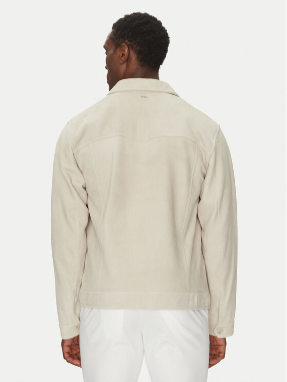 BOSS BOSS Kožená bunda 50538002 Biela Regular Fit