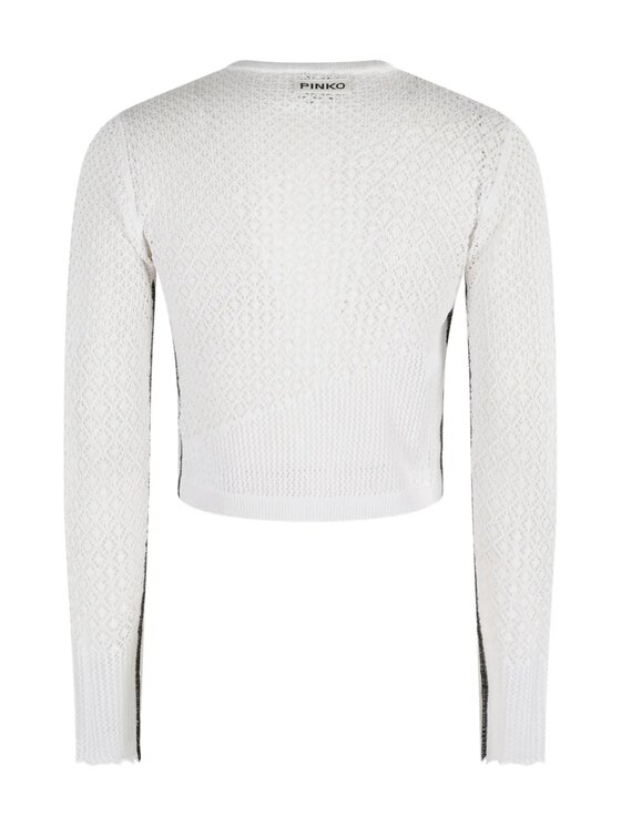 PINKO PINKO Kardigan Baitou cardigan punzonato Biały Cropped Fit