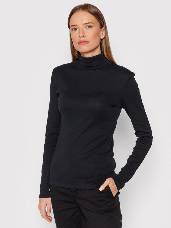 United Colors Of Benetton Pull a col roule 3GA2E2224 Noir Slim Fit Modivo