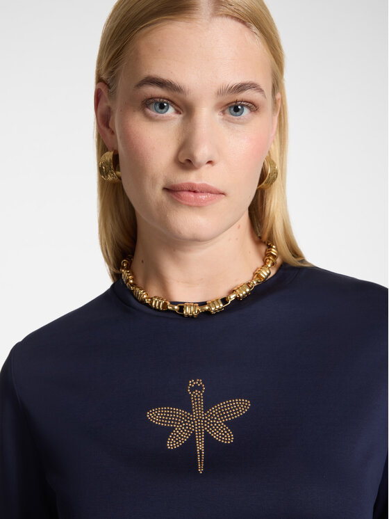 Elena Mirò Elena Mirò T-Shirt G053Z000704N0H4 Niebieski Boxy Fit