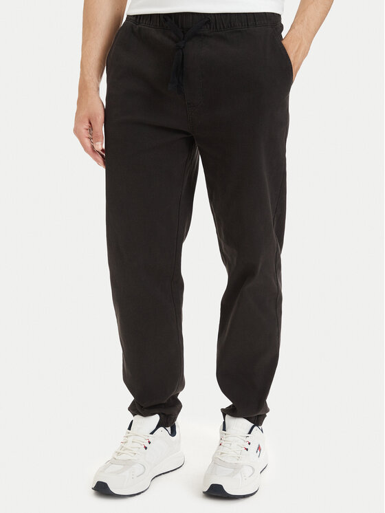 Tommy Jeans Pantaloni trening TJM DM0DM23122 Negru Regular Fit