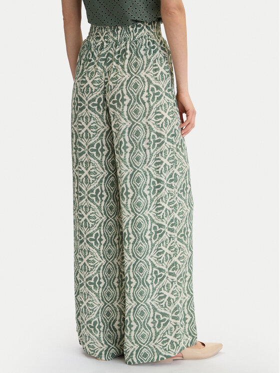 Vero Moda Vero Moda Kalhoty z materiálu Menny 10282478 Zelená Wide Leg