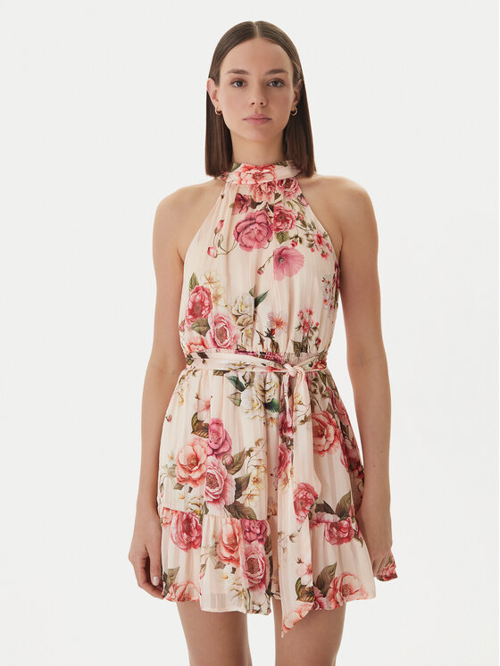 Guess Guess Коктейльна сукня W6GKAE W2555 Бежевий Regular Fit