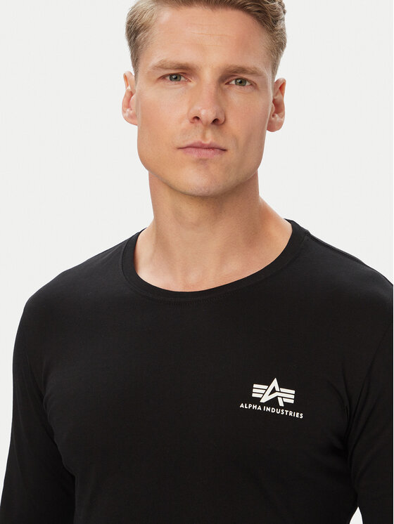 Alpha Industries Alpha Industries Longsleeve Basic Small Logo 198517 Чорний Regular Fit