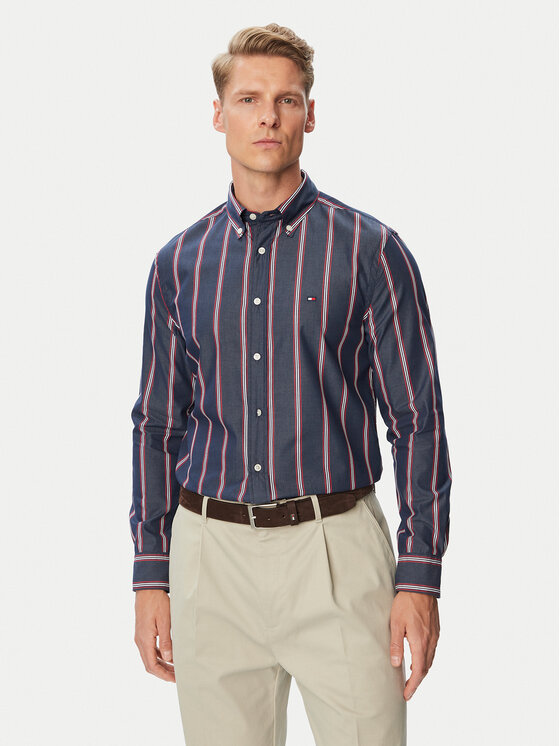 Tommy Hilfiger Tommy Hilfiger Риза Poplin MW0MW44588 Тъмносин Regular Fit
