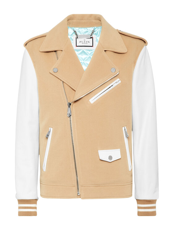 PHILIPP PLEIN PHILIPP PLEIN Giacca di pelle 1929 Beige Slim Fit