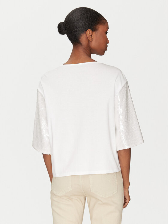 Marella Marella Tričko Gardone 2513971024 Écru Boxy Fit