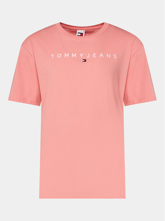 Tommy Jeans Tommy Jeans T-Shirt Linear Logo DM0DM17993 Różowy Regular Fit