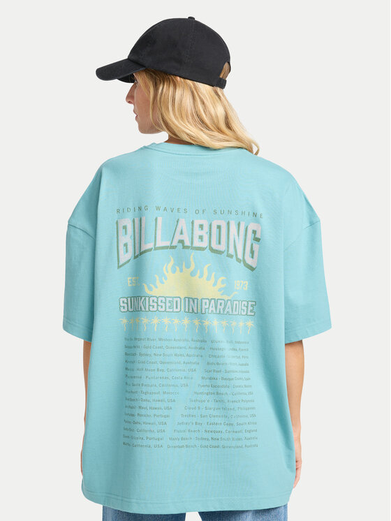 Billabong Billabong T-shirt Reach For Sunshine EBJZT00478 Turchese Loose Fit