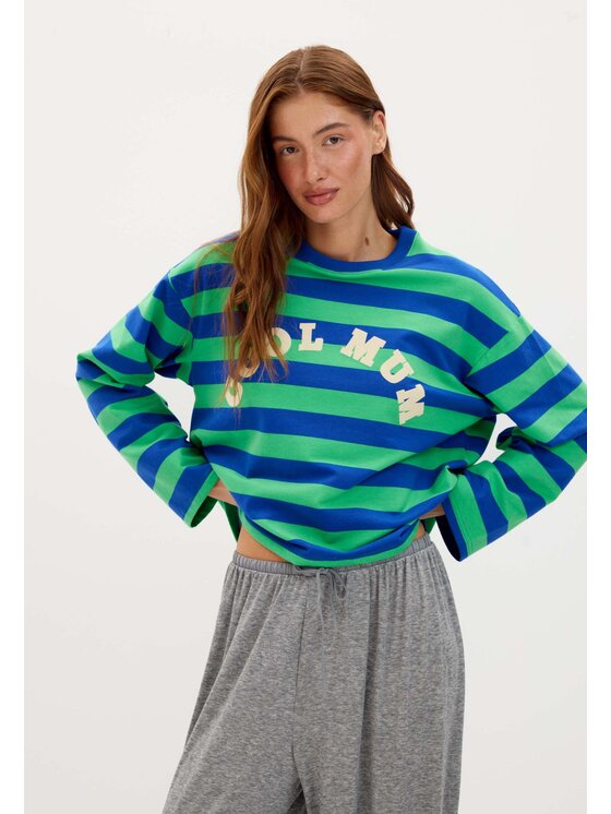 Mirons Mirons Longsleeve Print Kolorowy Regular Fit