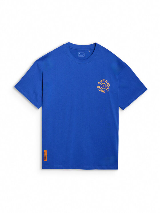 4F 4F T-Shirt A NEW ROAD AHEAD Niebieski Oversize