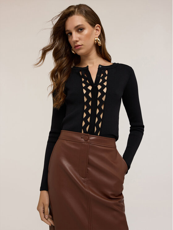 Motivi Motivi Cardigan M375W003458N033 Nero Regular Fit