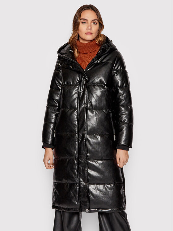 DKNY DKNY Bunda z imitace kůže DL1MPH53 Černá Regular Fit