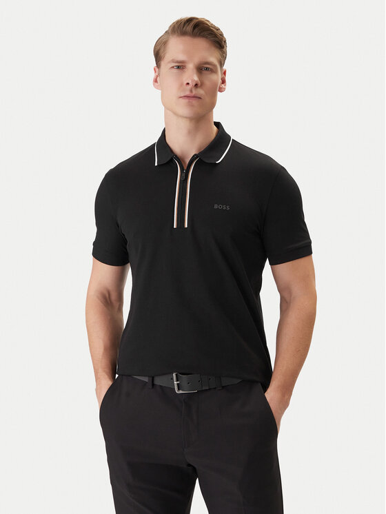BOSS BOSS Polo särk 50555698 Must Regular Fit