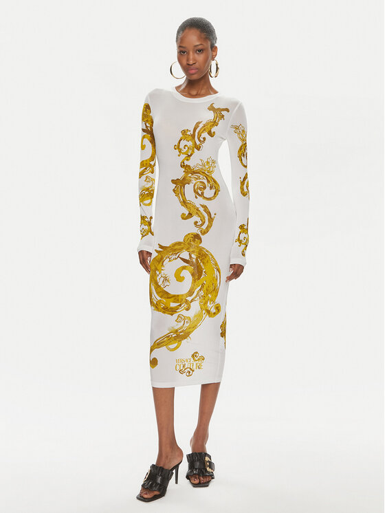 Versace Jeans Couture Versace Jeans Couture Kasdieninė suknelė 76HAO9P8 Balta Slim Fit