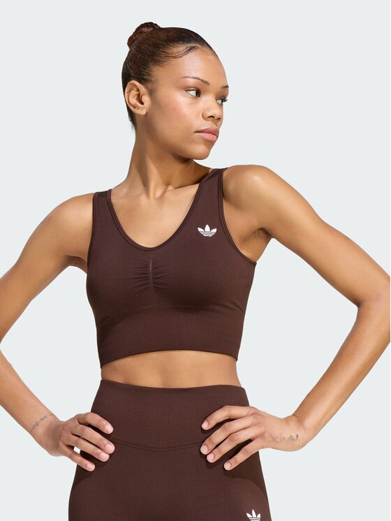 adidas adidas Αθλητικό σουτιέν Essentials Seamless Bralette IA4524 Καφέ Regular Fit