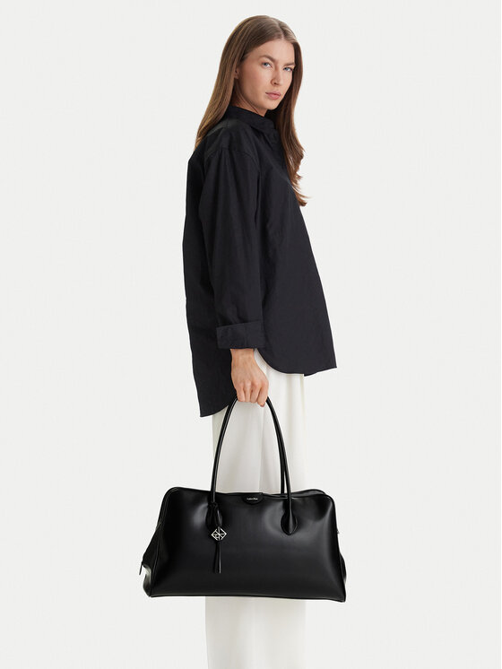 Calvin Klein Geantă Emblem Trio Large Work Bag LV04F3368G Negru